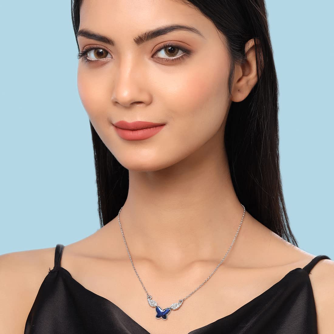 Butterfly Crystal Pendant Necklace for Women